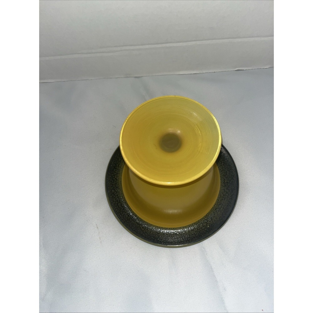 Czech Bohemian Art Glass Footed Centerpiece Pedestal Bowl Vase Compote 7" - Picture 5 of 7